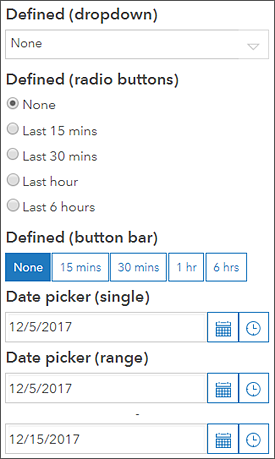 Date selector display types Date selector display types